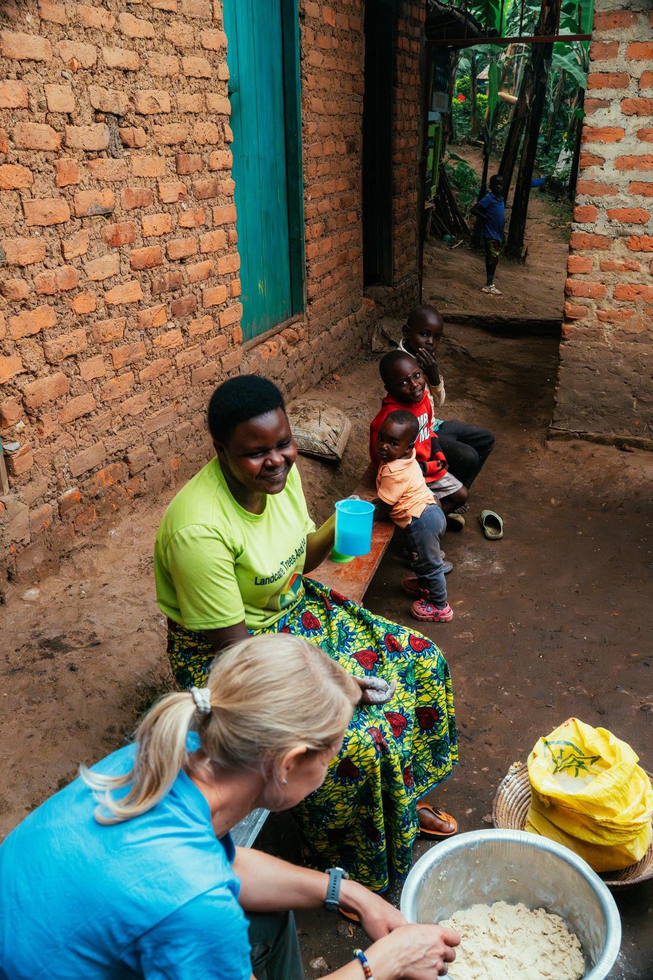 Cooking together at the orphanage in Buhoma