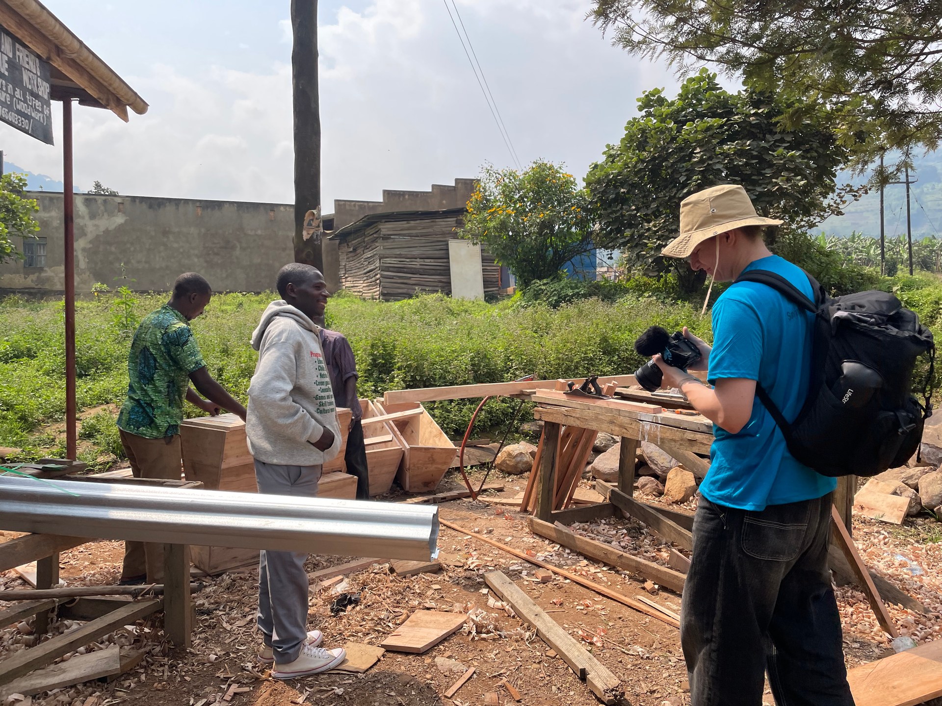 Craftsmanship in Buhoma: carpenters showing their work